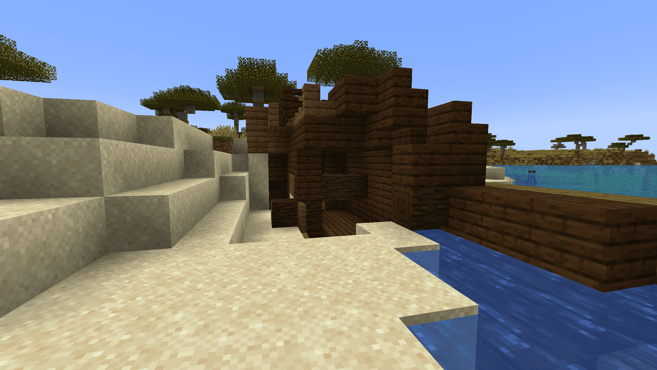 broke ship on the beach Minecraft