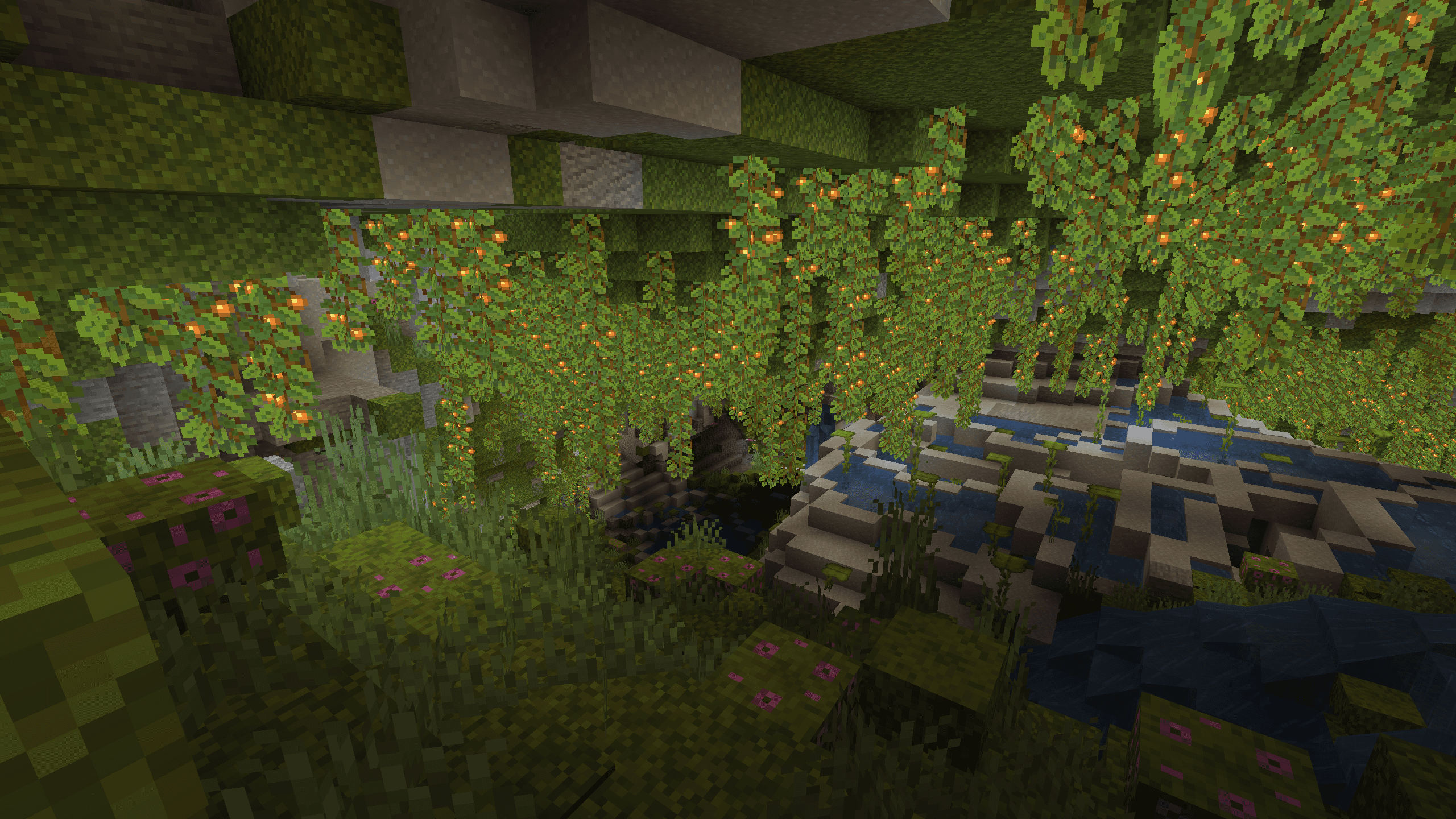 Lush caves in Minecraft 1.18