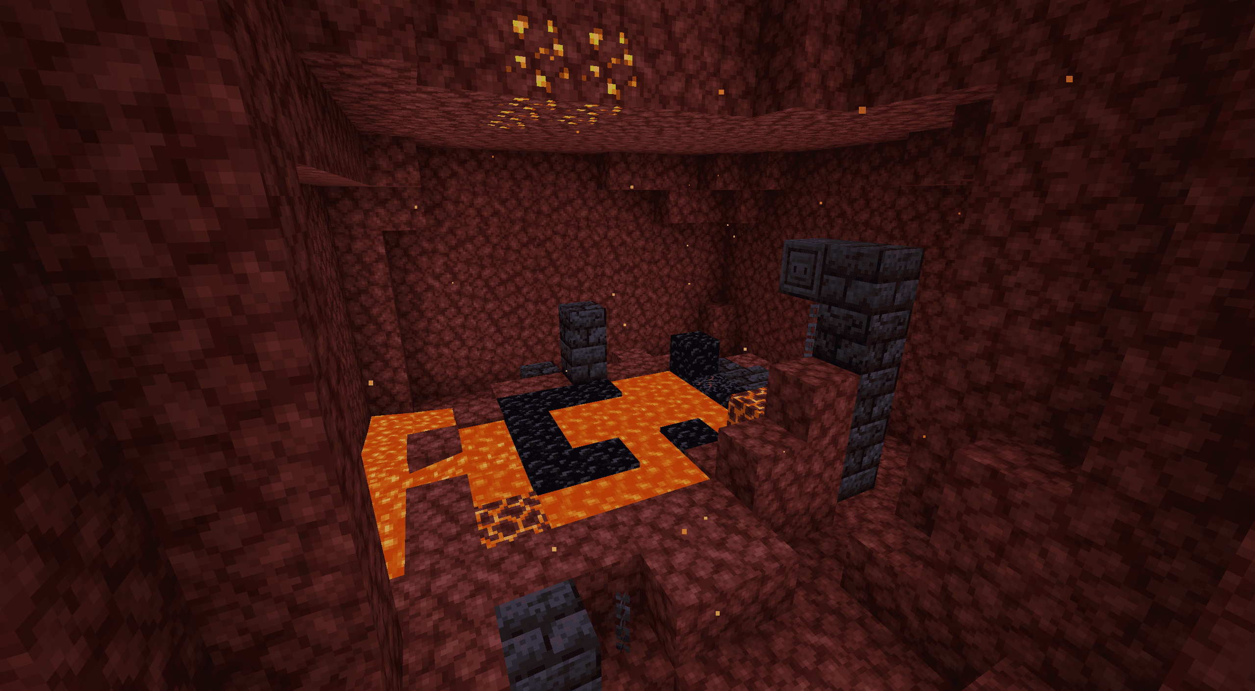 Разрушенный портал в нижнем мире Minecraft 1.16